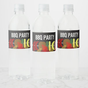 Étiquette Pour Bouteilles D'eau Brochettes de viande BBQ Cook Out Party