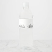 Étiquette Pour Bouteilles D'eau Brooklyn Skyline | Message de bienvenue (Dos)