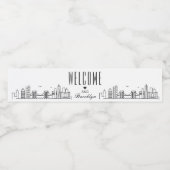 Étiquette Pour Bouteilles D'eau Brooklyn Skyline | Message de bienvenue (Étiquettes simples)