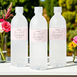 Étiquette Pour Bouteilles D'eau Brunch Fête des mariées rose vif