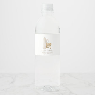 Étiquette Pour Bouteilles D'eau Brunch Neutral Boho Baby