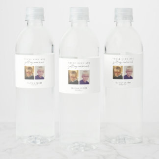 Étiquette Pour Bouteilles D'eau Budget, minimaliste ces enfants se marient