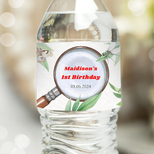 Étiquette Pour Bouteilles D'eau Bugs & Insectes Vintage fête d'anniversaire