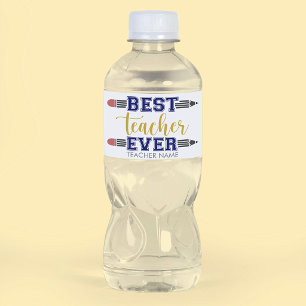 Étiquette Pour Bouteilles D'eau Cadeau personnalisé Meilleur Enseignant - Cadeau p