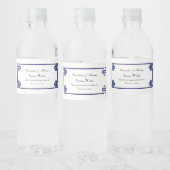 Étiquette Pour Bouteilles D'eau Cadre Clé Clé Clé Bleue Marine (Bouteilles)