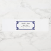 Étiquette Pour Bouteilles D'eau Cadre Clé Clé Clé Bleue Marine (Étiquettes simples)