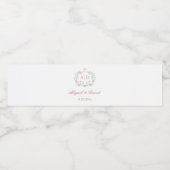 Étiquette Pour Bouteilles D'eau Cadre floral Monogrammes Mariages religieux (Étiquettes simples)