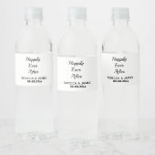 Étiquette Pour Bouteilles D'eau Calligraphie Blanc Heureux Jamais Après Mariage (Bouteilles)