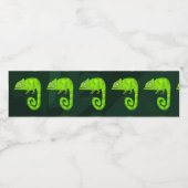 Étiquette Pour Bouteilles D'eau Caméléon mignon vert (Étiquettes simples)