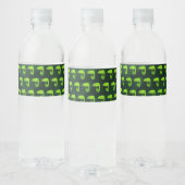 Étiquette Pour Bouteilles D'eau Caméléon vert mignon (Bouteilles)