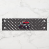 Étiquette Pour Bouteilles D'eau Camion monstre rouge (Étiquettes simples)