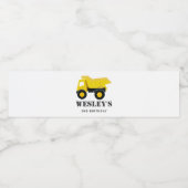 Étiquette Pour Bouteilles D'eau Camions de construction Anniversaire (Étiquettes simples)