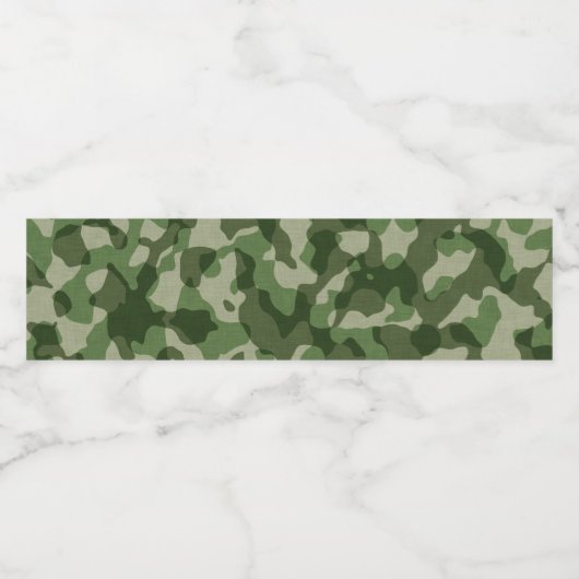 Étiquette Pour Bouteilles D'eau Camo vert (Étiquettes simples)