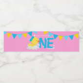 Étiquette Pour Bouteilles D'eau Canard en caoutchouc rose 1er un anniversaire (Étiquettes simples)