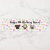 Étiquette Pour Bouteilles D'eau Carlin Unicorn Petite fille fête d'anniversaire (Étiquettes simples)