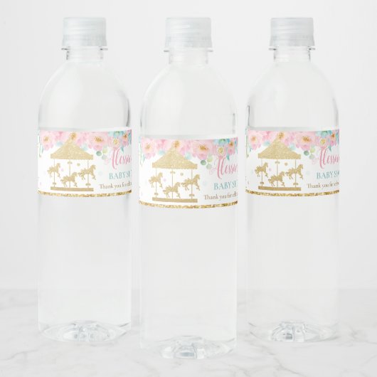 Étiquette Pour Bouteilles D'eau Carnaval de Monnaie rose (Bouteilles)