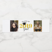 Étiquette Pour Bouteilles D'eau Catégorie 2019 | 2 photos Graduation (Étiquettes simples)