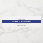 Étiquette Pour Bouteilles D'eau Célébration de la retraite de la police personnali (Étiquettes simples)