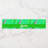 Étiquette Pour Bouteilles D'eau Cercles de dégradé bleu, violet et vert (Étiquettes simples)