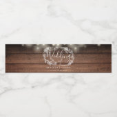 Étiquette Pour Bouteilles D'eau Chaîne éclaire Floral Rustique Mariage bois (Étiquettes simples)