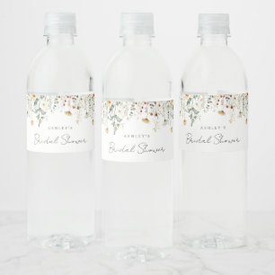 Étiquette Pour Bouteilles D'eau Champ de fleurs sauvages estivales pour la fête de