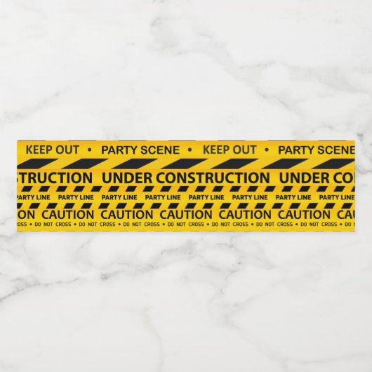 Étiquette Pour Bouteilles D'eau Chariot de construction moderne Jaune de construct (Étiquettes simples)