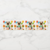 Étiquette Pour Bouteilles D'eau Chat Anniversaire Thème (Étiquettes simples)