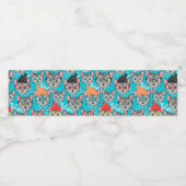 Étiquette Pour Bouteilles D'eau Chat dans le casquette (Étiquettes simples)