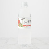 Étiquette Pour Bouteilles D'eau Chat de fête d'Halloween (Devant)