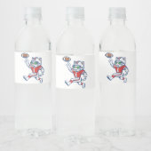 Étiquette Pour Bouteilles D'eau Chat de foot drôle (Bouteilles)