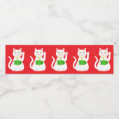 Étiquette Pour Bouteilles D'eau Chat Oriental Lucky Patterned (Étiquettes simples)