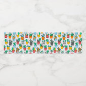 Étiquette Pour Bouteilles D'eau Chats dans les pots à fleurs (Étiquettes simples)