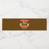 Étiquette Pour Bouteilles D'eau Cheers & Bières 50 ans heureux NOM d'anniversaire (Étiquettes simples)