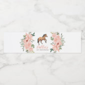Étiquette Pour Bouteilles D'eau Cheval rose Floral fête d'anniversaire (Étiquettes simples)
