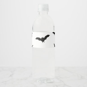 Étiquette Pour Bouteilles D'eau Chic de fête Halloween mignon chauves-souris noire