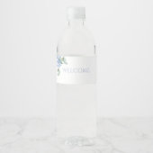 Étiquette Pour Bouteilles D'eau Chic Floral Blue Hydrangea Mariage d'événement (Devant)
