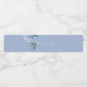 Étiquette Pour Bouteilles D'eau Chic Floral Blue Hydrangea Mariage d'événement (Étiquettes simples)