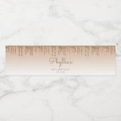 Étiquette Pour Bouteilles D'eau Chic Gold Parties scintillant Drip 80th Birthday P (Étiquettes simples)
