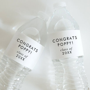 Étiquette Pour Bouteilles D'eau Chic Typographie Fêtes Grad Nom Grad Grad Grad Gra