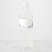 Étiquette Pour Bouteilles D'eau Chicago Skyline | Message de bienvenue (Dos)