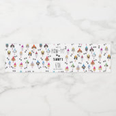 Étiquette Pour Bouteilles D'eau Chiens de fête d'anniversaire Pawty mignons (Étiquettes simples)