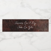 Étiquette Pour Bouteilles D'eau Chocolat foncé Cuir Brown (Étiquettes simples)