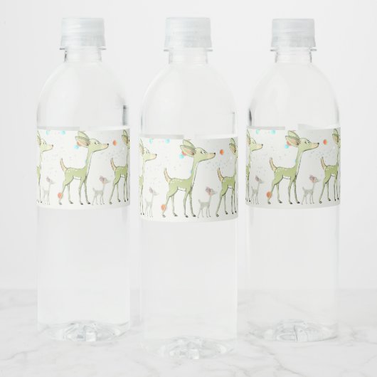 Étiquette Pour Bouteilles D'eau Christmas Celebration Green Deers Holidays Cute (Bouteilles)