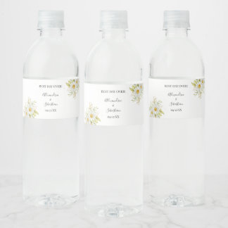 Étiquette Pour Bouteilles D'eau Chrysanthem Fête des mariées verte Couples Mariage