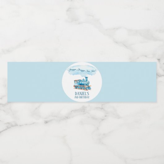 Étiquette Pour Bouteilles D'eau Chugga Deux Choo Choo Train 2e fête d'anniversaire (Étiquettes simples)
