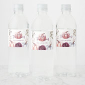Étiquette Pour Bouteilles D'eau Chute de grâce citrouille de fleurs violettes (Bouteilles)