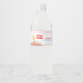 Étiquette Pour Bouteilles D'eau Ciao bella la dolce vita Italian Bridal Shower