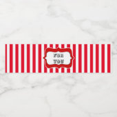 Étiquette Pour Bouteilles D'eau Cirque fête d'anniversaire enfants rayures (Étiquettes simples)