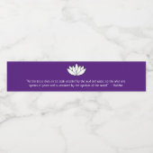 Étiquette Pour Bouteilles D'eau Citation blanche de fleurs de lotus et de bouddha (Étiquettes simples)