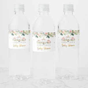 Étiquette Pour Bouteilles D'eau Citrouille De Baby shower Rose Et Or